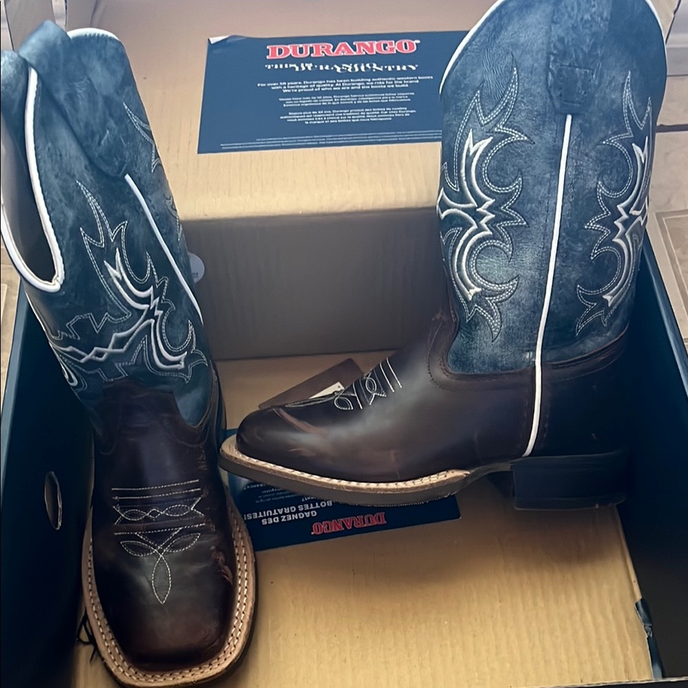 Durango Kids Boots in Blue and Brown